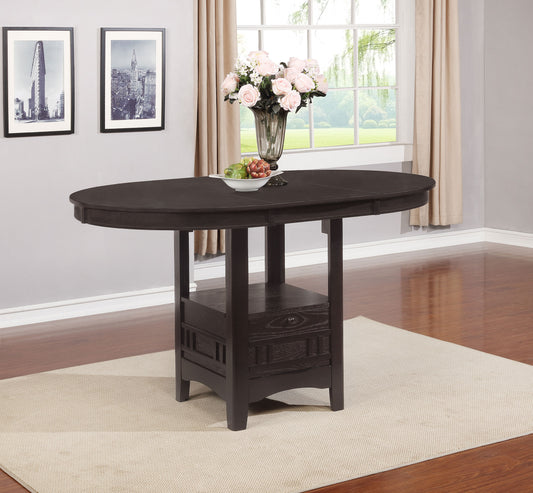 Lavon Oval 60-inch Counter Height Extension Dining Table Espresso