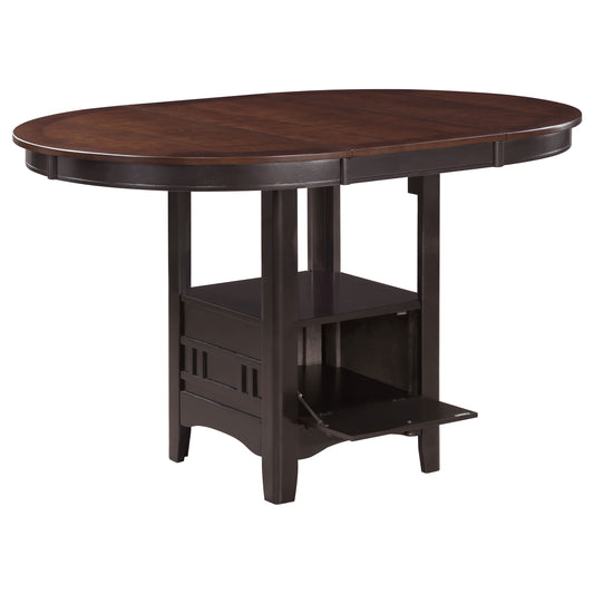 Lavon Oval 60-inch Counter Height Extension Dining Table Chestnut