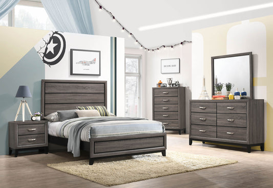 Watson Five-piece Full Bedroom Set Grey Oak