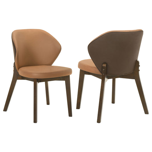 Randolph Dining Side Chair Butterscotch and Brown (Set of 2)
