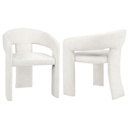 Carlow Upholstered Dining Arm Chair White (Set of 2)