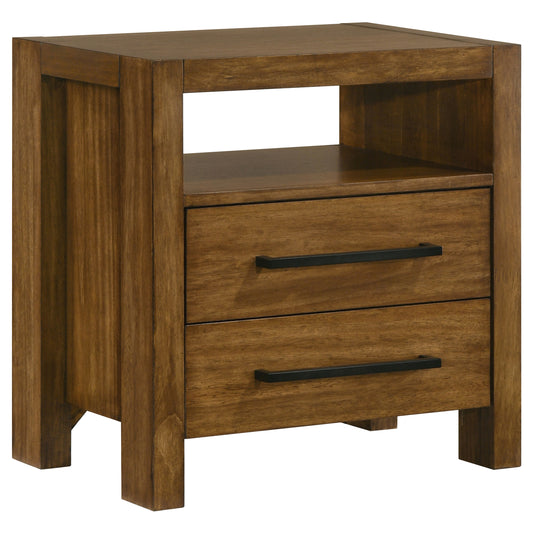 Adderley 2-drawer Nightstand Bedside Table Warm Brown
