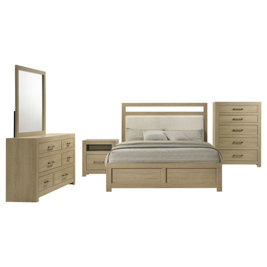 Hendricks 5-piece Queen Bedroom Set Light Oak