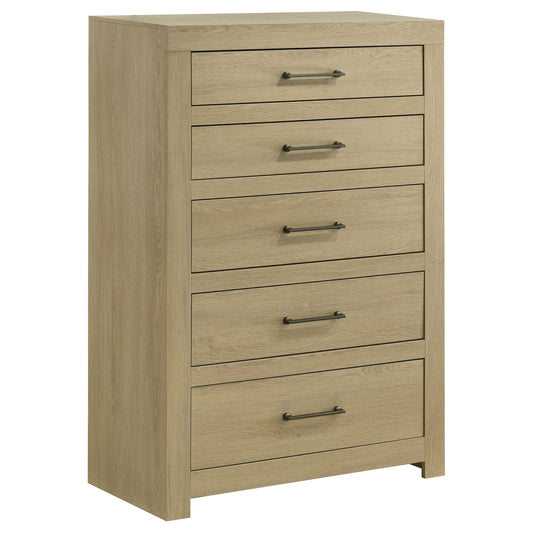 Hendricks 5-drawer Bedroom Chest of Drawers Light Oak