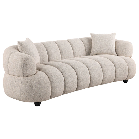 Whitney Contemporary Channel Tufted Woven Fabric Upholstered Sofa