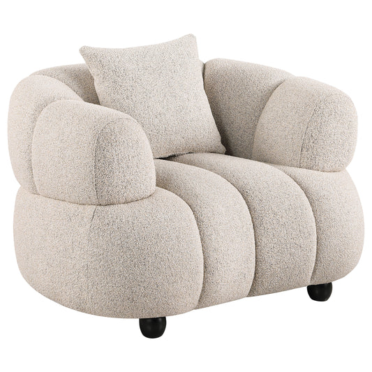 Whitney Contemporary Channel Tufted Woven Fabric Upholstered Accent Chair