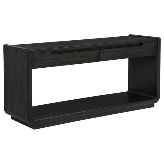 Leandro 2-drawer Entryway Sofa Console Table Burnished Black