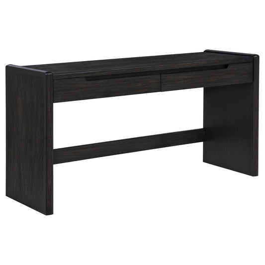 Leandro 2-drawer Home Office Writing Desk Burnished Black