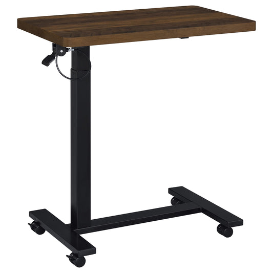 Westpark Pneumatic Adjustable C-Shape Side Table with Casters Dark Pine