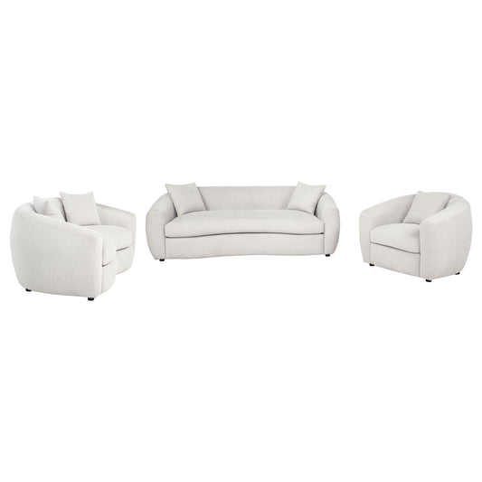Isabella 3-piece Fabric Upholstered Sofa Set Sand