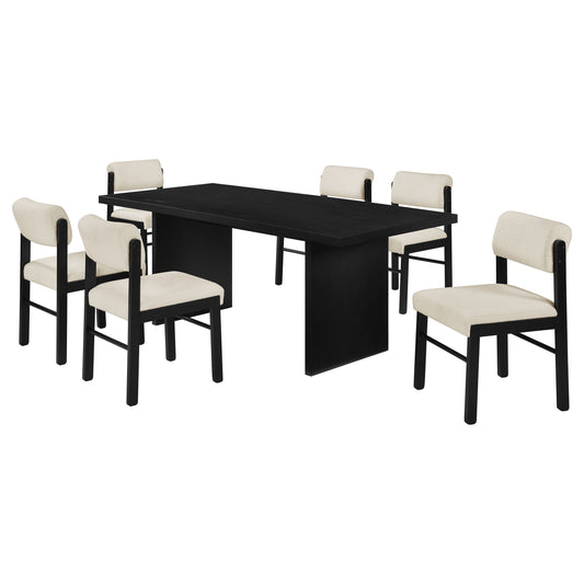 Decker 7-piece 82-inch Rectangular Dining Set Cream and Black