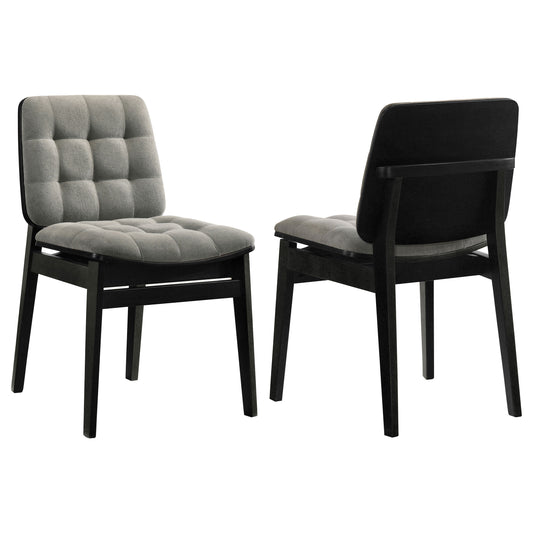 Redbridge Velvet Upholstered Side Chair Grey and Black (Set of 2)