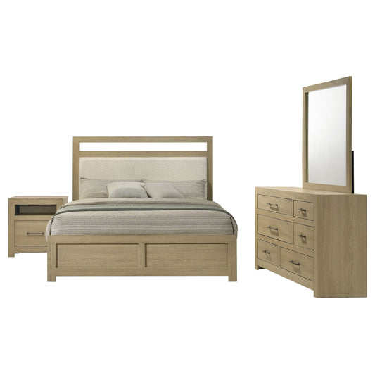 Hendricks 4-piece California King Bedroom Set Light Oak