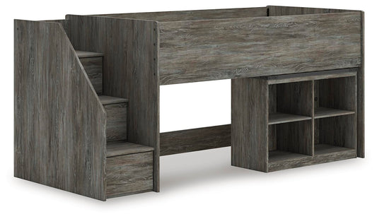 Frandern Twin Loft Bed with Bookcase Storage