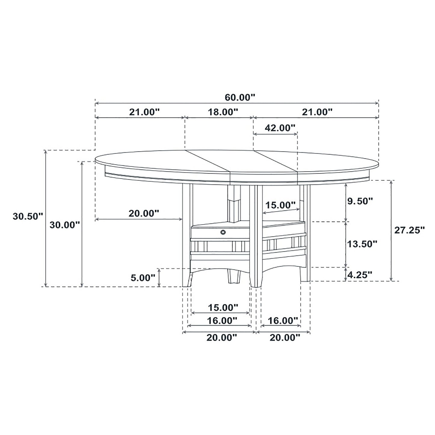 Lavon Oval 60-inch Wood Extension Leaf Dining Table Espresso
