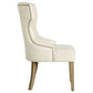 Baney Fabric Upholstered Dining Side Chair Beige and Rustic Honey