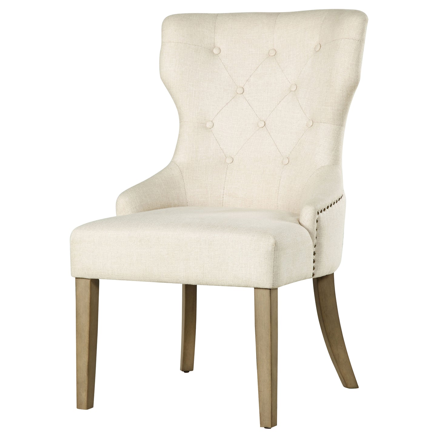 Baney Fabric Upholstered Dining Side Chair Beige and Rustic Honey