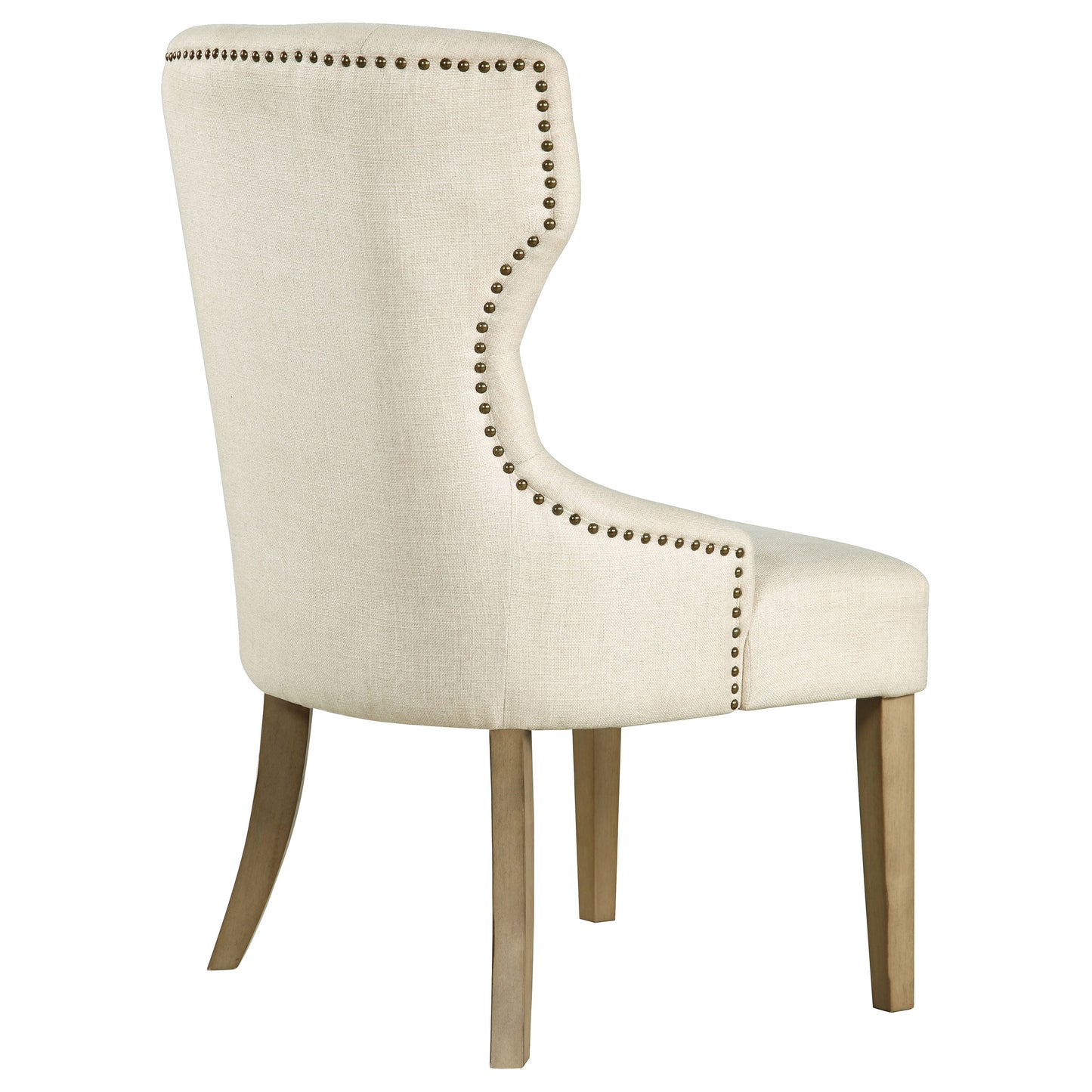Baney Fabric Upholstered Dining Side Chair Beige and Rustic Honey