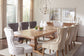 Baney Fabric Upholstered Dining Side Chair Beige and Rustic Honey