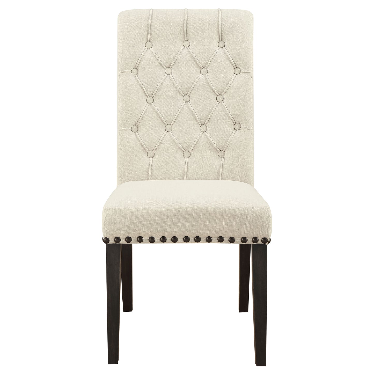 Alana Upholstered Dining Side Chair Beige Smokey Black (Set of 2)