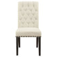 Alana Upholstered Dining Side Chair Beige Smokey Black (Set of 2)