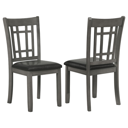 Lavon Wood Dining Side Chair Black and  Medium Grey (Set of 2)