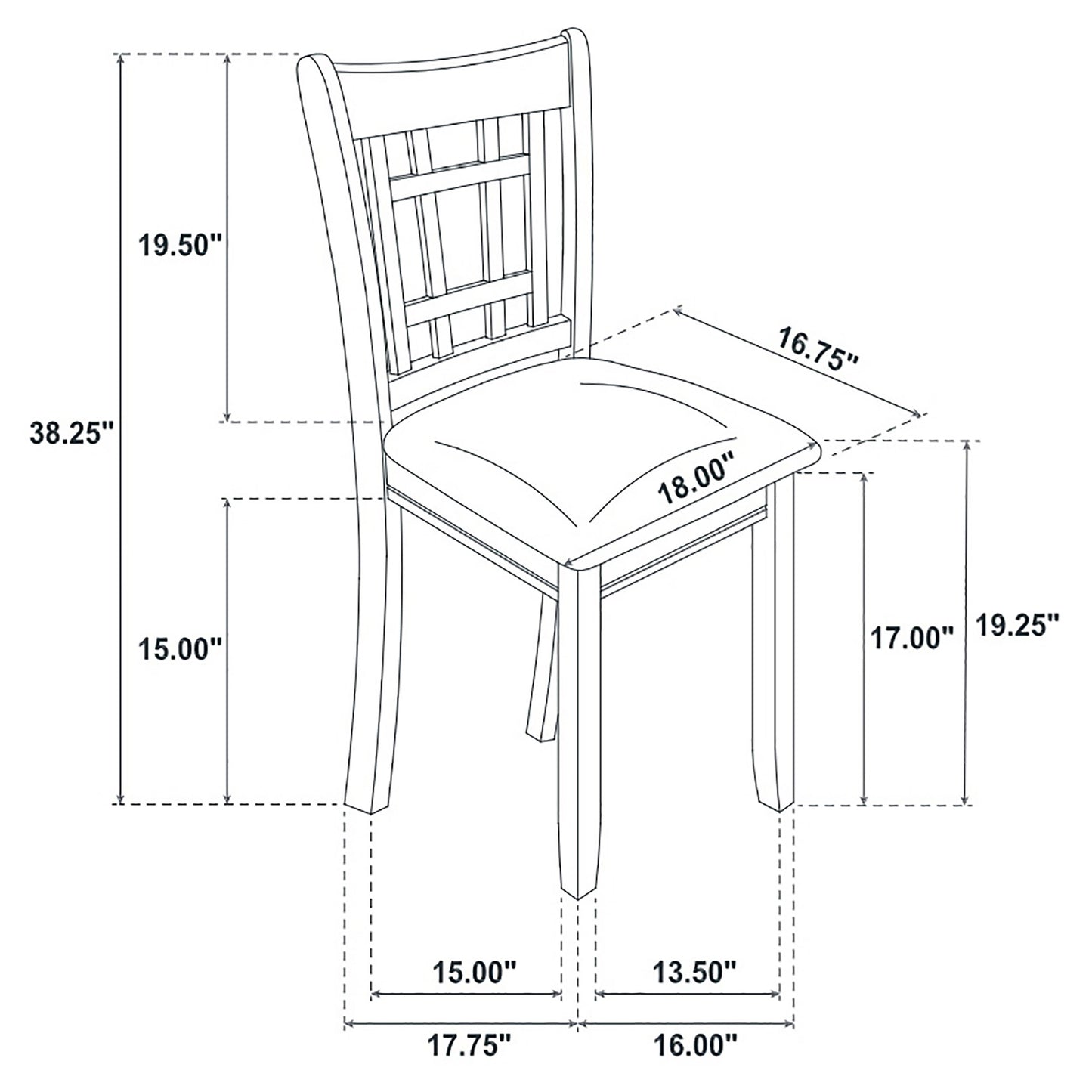 Lavon Wood Dining Side Chair Black and  Medium Grey (Set of 2)