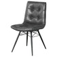 Aiken Faux Leather Upholstered Dining Side Chair Charcoal Grey (Set of 4)