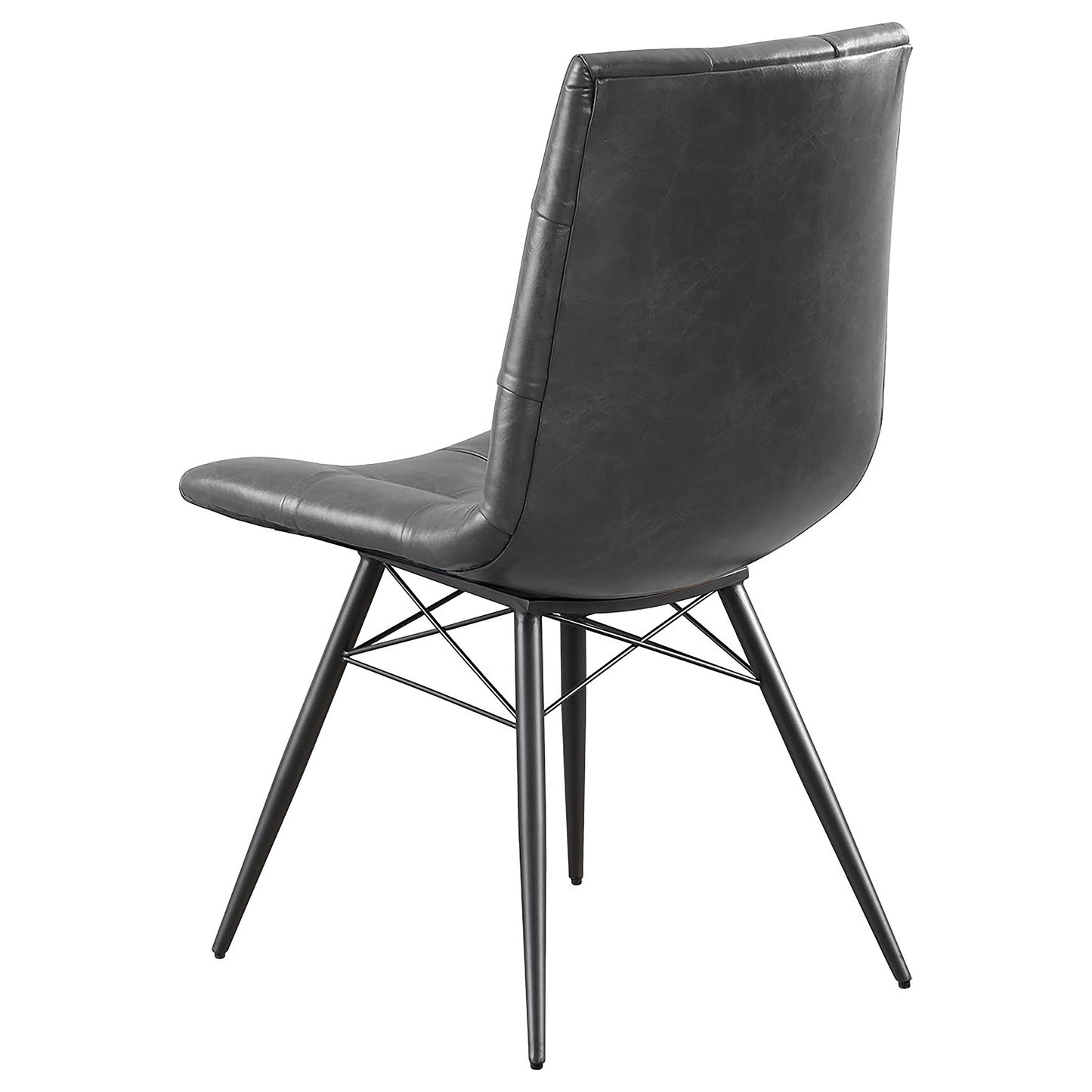 Aiken Faux Leather Upholstered Dining Side Chair Charcoal Grey (Set of 4)