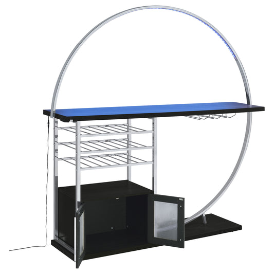 Risley 2-door Circular LED Wine Cabinet Dark Charcoal