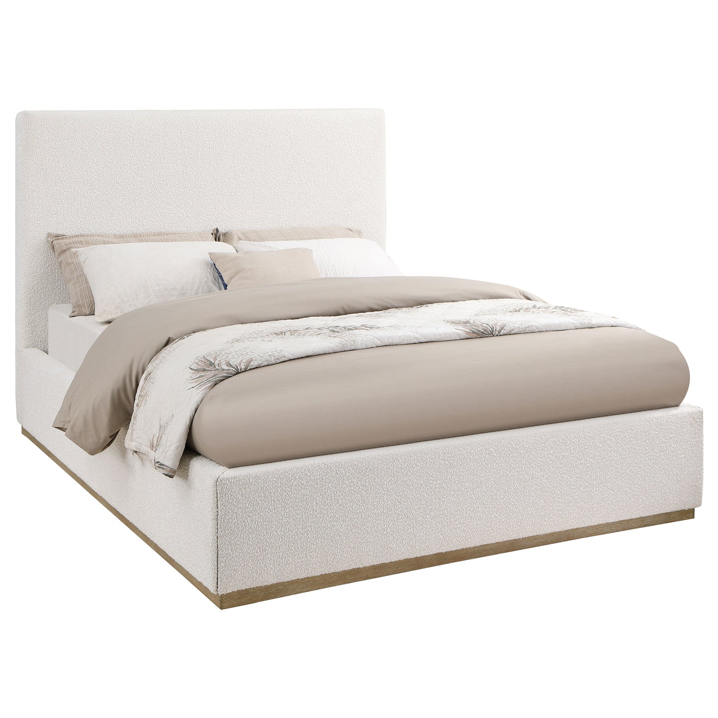 Knox Upholstered Eastern King Panel Bed Cream