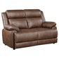 Ellington 2-piece Upholstered Padded Arm Sofa Set Dark Brown
