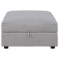 Cambria Square Upholstered Storage Ottoman Grey