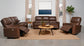 Greenfield Upholstered Power Recliner Chair Saddle Brown