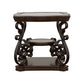 Laney 1-shelf Glass Top Square End Table Deep Merlot