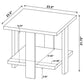 Dawn Square Engineered Wood End Table Mango Brown