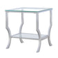 Saide Square Glass Top Side End Table Chrome
