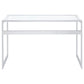 Hartford 47-inch Glass Top Writing Desk Chrome