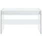 Dobrev 48-inch 2-drawer Writing Desk White High Gloss