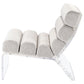 Serreta Boucle Upholstered Armless Acrylic Chair Ivory
