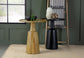 Ixia Round Solid Mango Wood Accent Side Table Black Stain