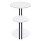 Hilly 3-tier Round Accent Side Table White and Black