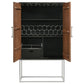 Borman 2-door Home Bar Cabinet Wine Storage Walnut and Black