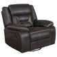 Greer Upholstered Swivel Glider Recliner Chair Brown