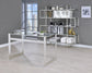 Hartford 47-inch Glass Top Writing Desk Chrome
