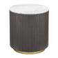 Jason Round White Marble Top Side End Table Charcoal