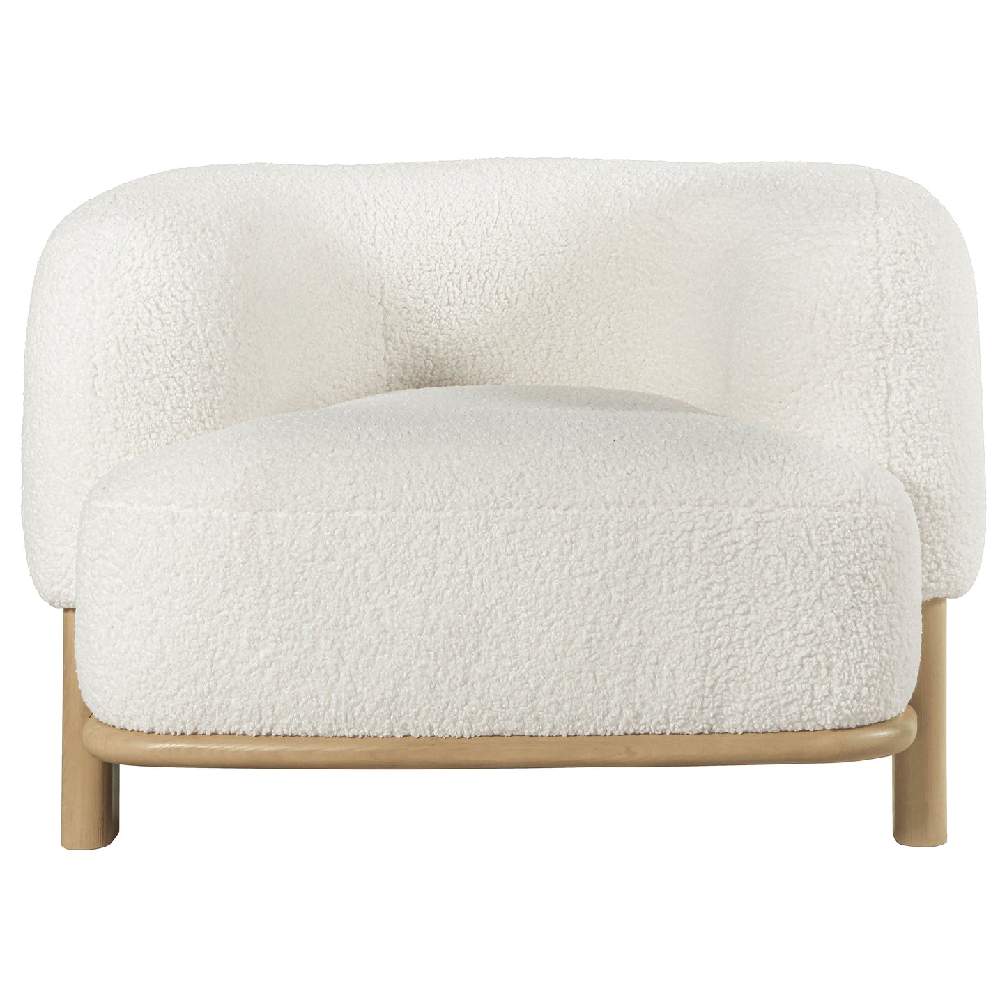 Lawler Upholstered Barrel Back Accent Chair Ivory and Natural