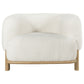 Lawler Upholstered Barrel Back Accent Chair Ivory and Natural