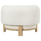 Lawler Upholstered Barrel Back Accent Chair Ivory and Natural