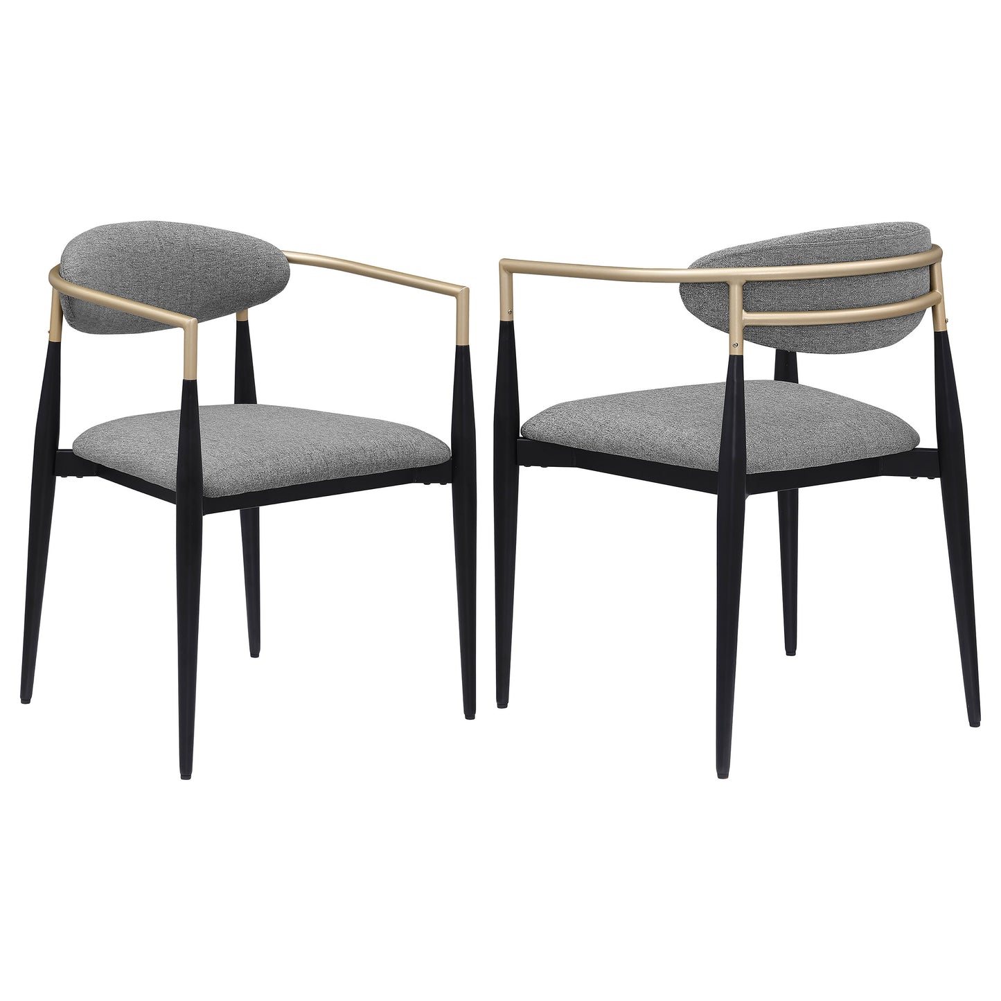 Bradbury Fabric Upholstered Dining Arm Chair Grey (Set of 2)